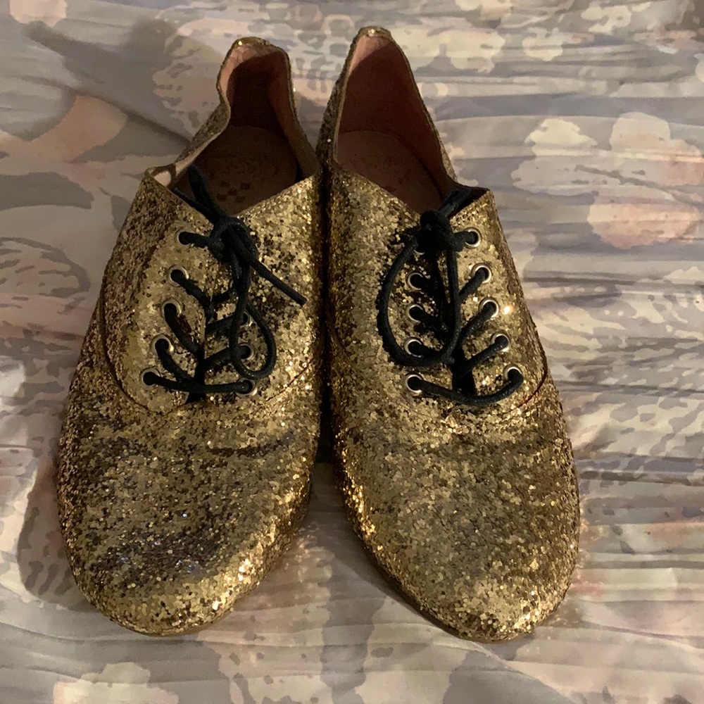Vince Camuto glitter gold shoes